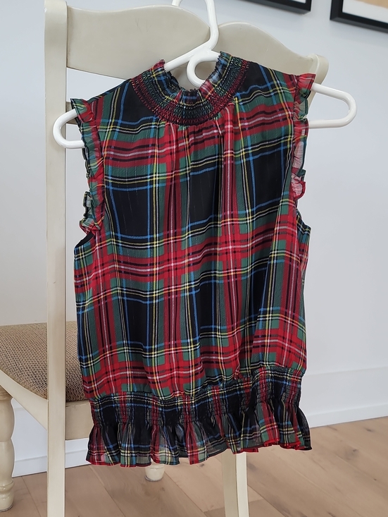 J. Crew Tops - J. Crew Ruffle Plaid Top